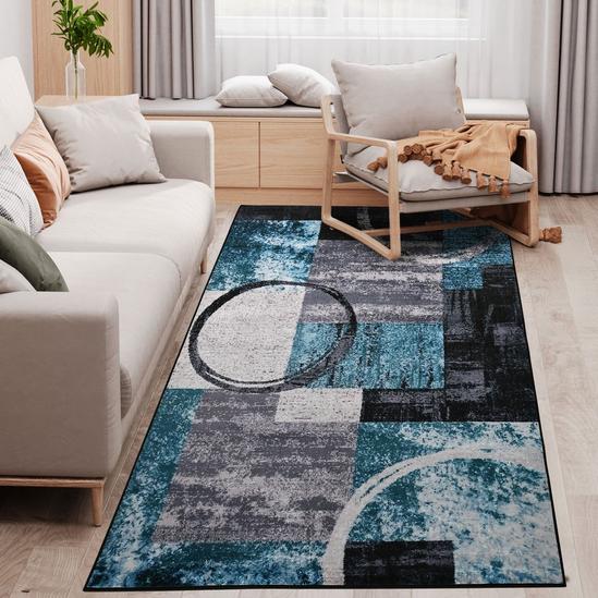HOMCOM Geometric Rug, Modern Area Rugs Large Carpet for Living Room, Bedroom 1