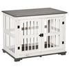PAWHUT Dog Cage Wooden Pet Kennel End Table White 85.5x59.5x68 cm thumbnail 1