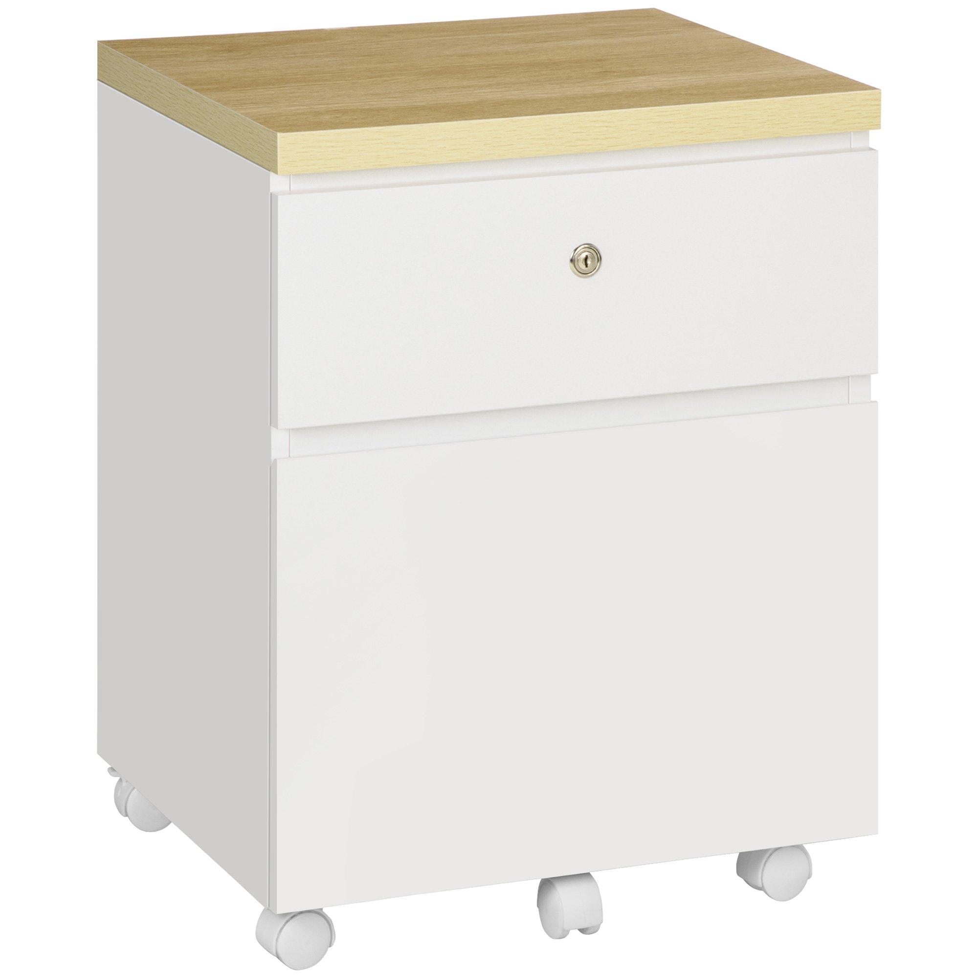 2-Drawer Filing Cabinet Mobile File Cabinet Legal Size with Lock Wheels