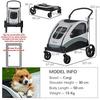 PAWHUT Pet Stroller Cat Pushchair Buggy Pram for M Dogs with 4 Wheels Safety thumbnail 3