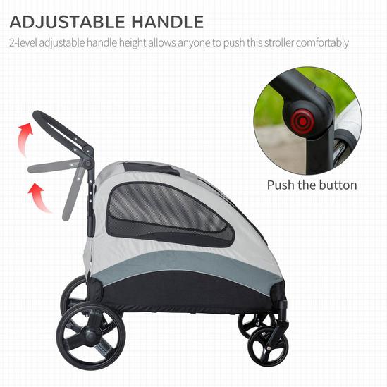 PAWHUT Pet Stroller Cat Pushchair Buggy Pram for M Dogs with 4 Wheels Safety 5