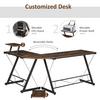 HOMCOM L Shaped Home Office Desk Gaming Workstation with Shelf & CPU Stand thumbnail 5