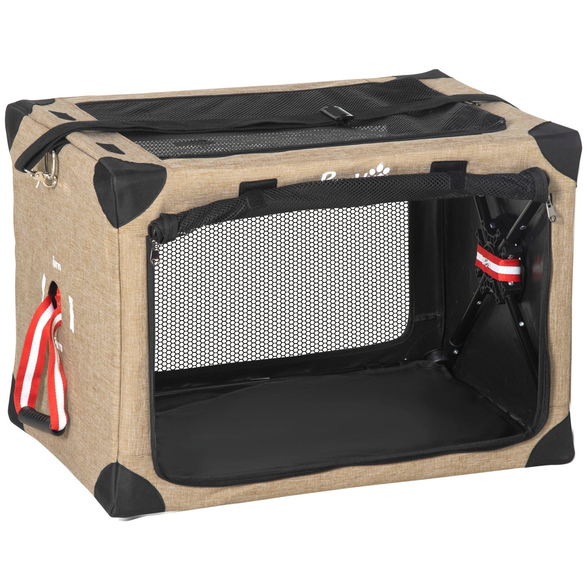Collapsible Dog Crate Foldable Pet Carrier for Cats Small Dog 65x45x45cm