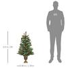 HOMCOM 2 PCs 3 Ft Artificial Christmas Tree Pot Berry Pine Cone 110 Branches thumbnail 4