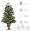 HOMCOM 2 PCs 3 Ft Artificial Christmas Tree Pot Berry Pine Cone 110 Branches thumbnail 5