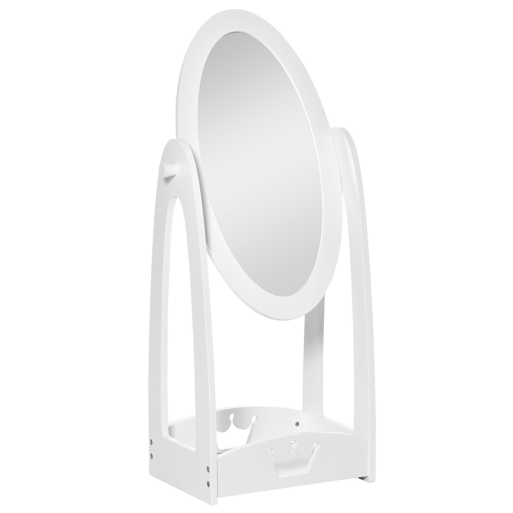 Free Standing Kids' Dressing Mirror with storage For 3- 8 Years Old White