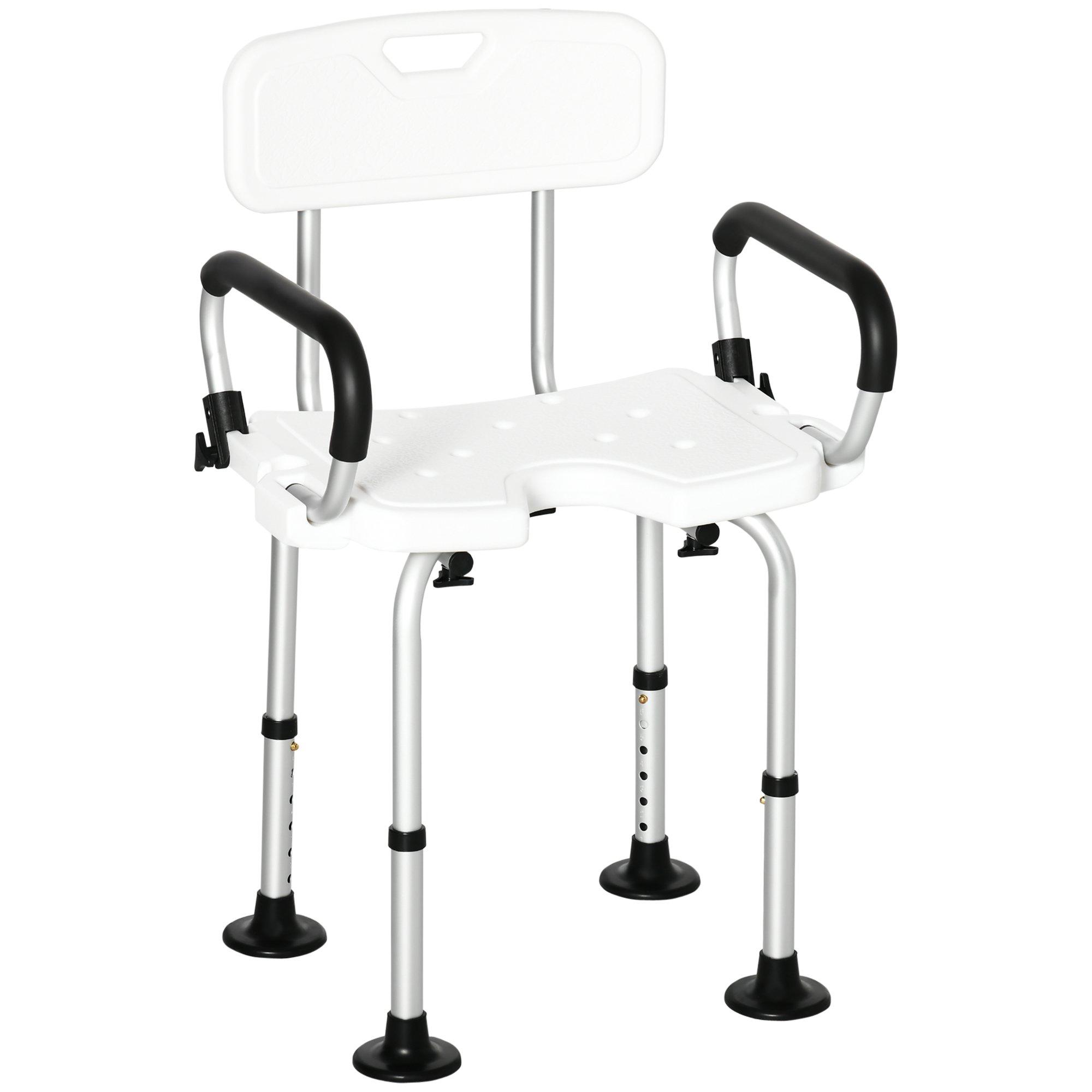 Shower Chair with Back and Arms Adjustable Shower Stool