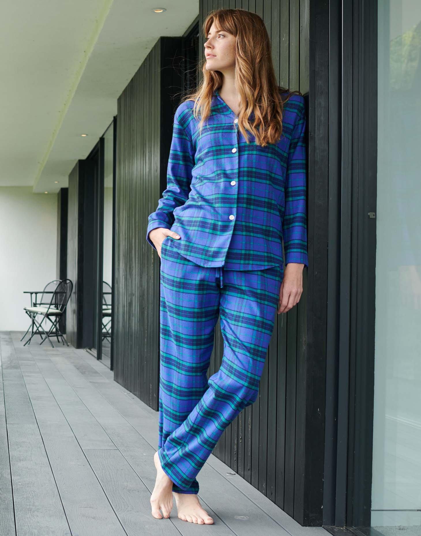 'Midnight Tartan' Brushed Cotton Pyjama Set
