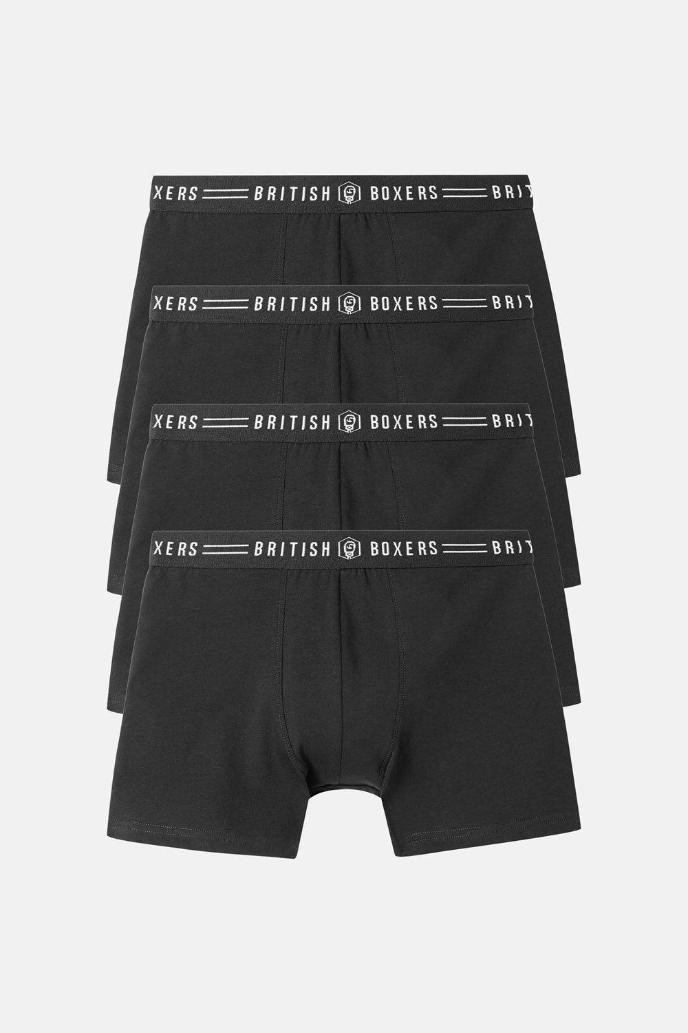 Four Pack of Black Stretch Trunks