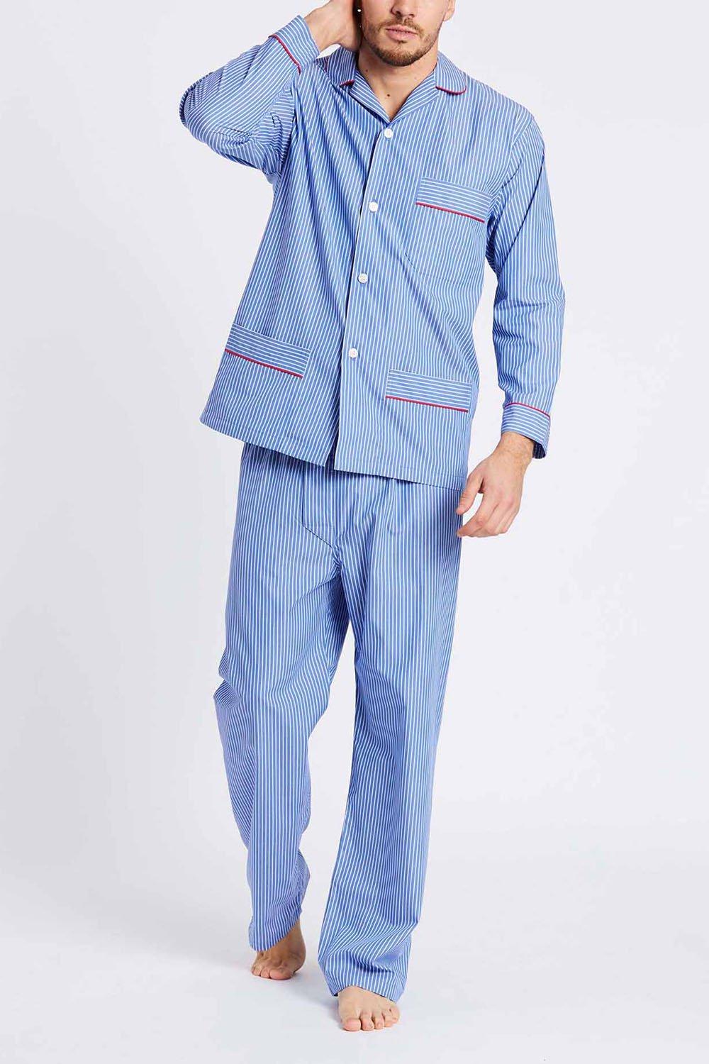 'Burford' Stripe Crisp Cotton Pyjama Set