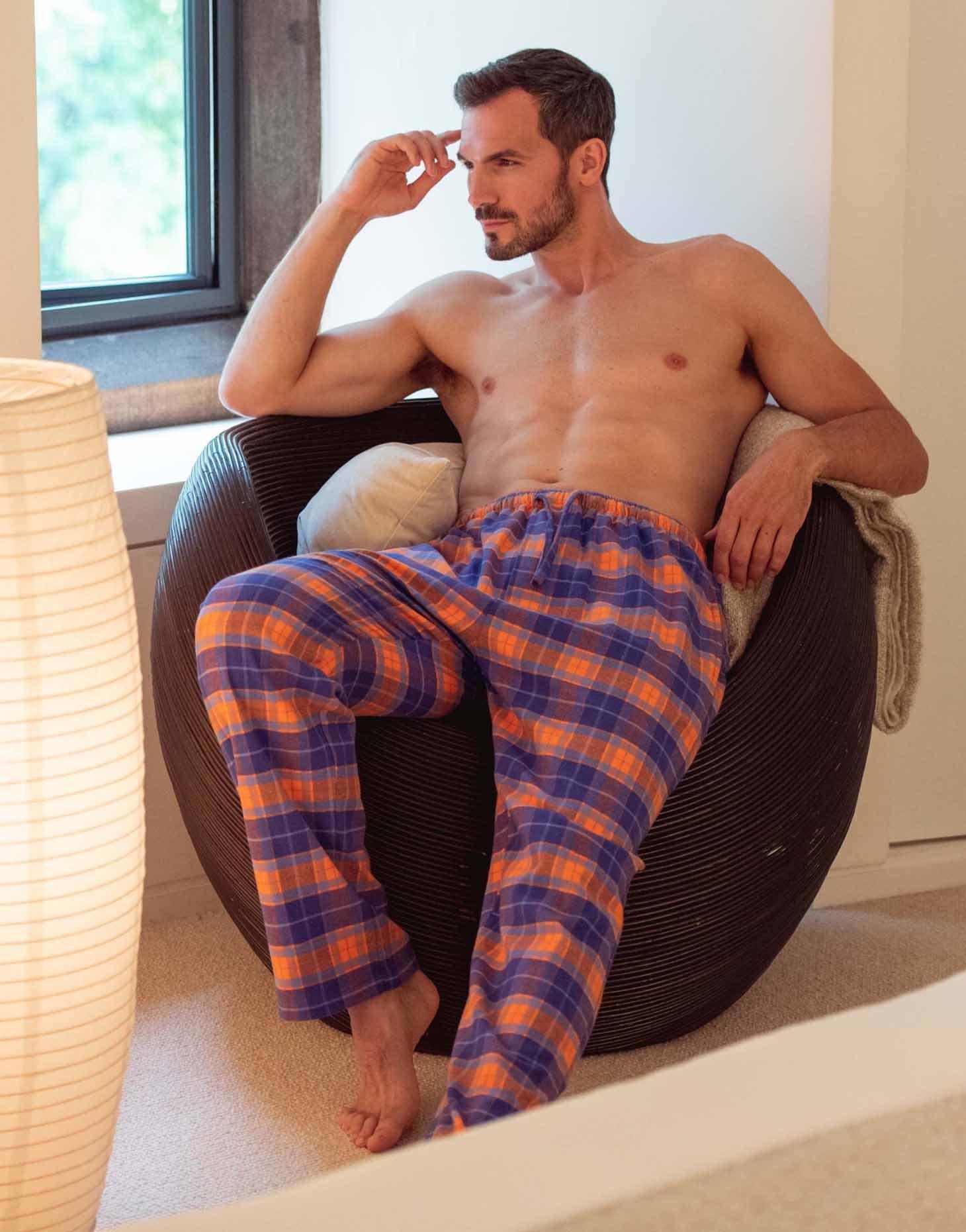 'Trangerine Dream' Tartan Brushed Cotton Pyjama Trousers