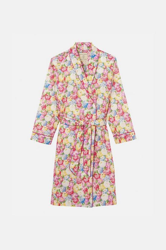 British Boxers Flower Bed Crisp Cotton Mid Length Dressing Gown 2