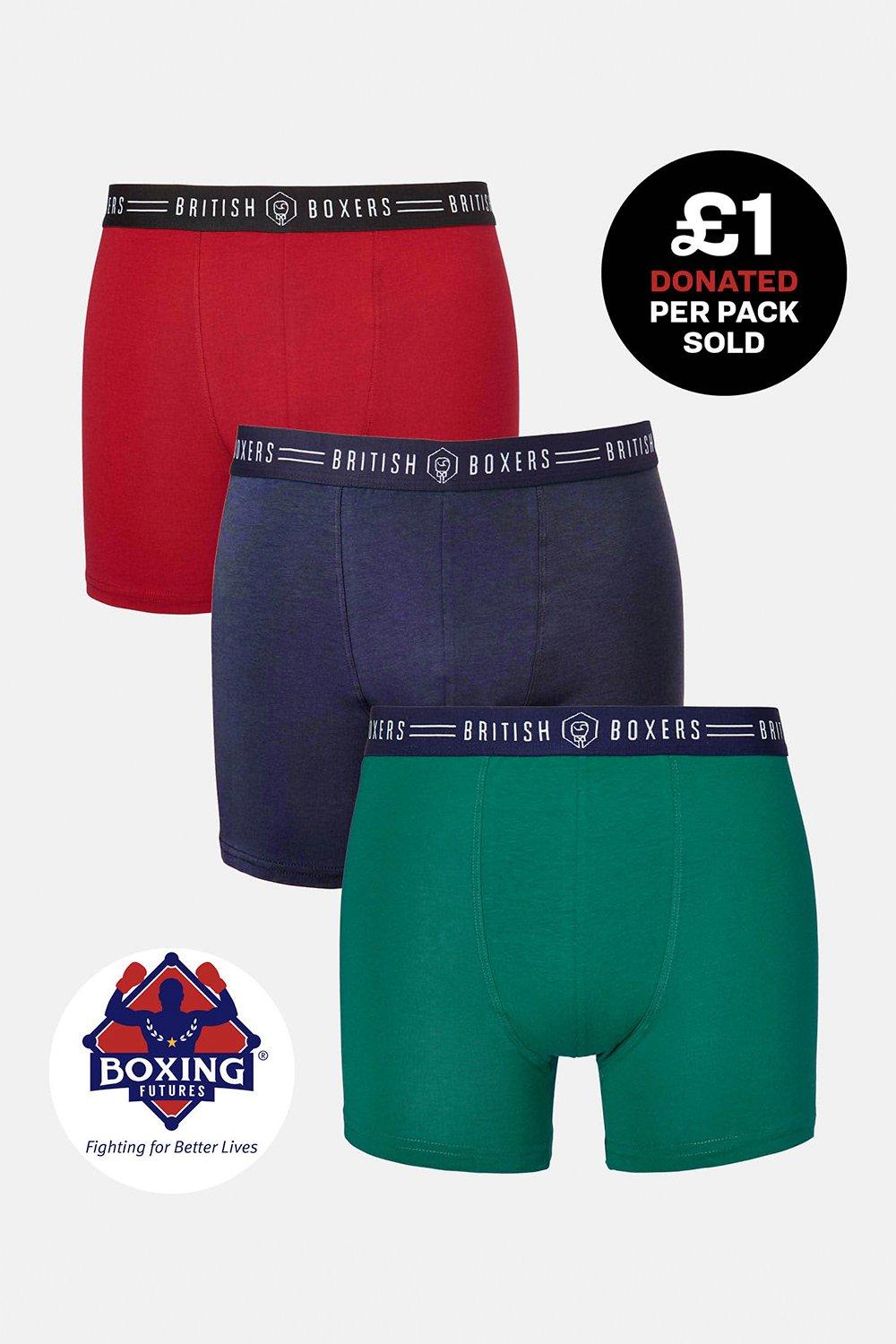 Pack of Three Mixed Stretch Trunks