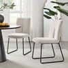FurnitureboxUK Set of 2 Modern Chic Deep Padded Soft And Durable Stitched Fabric & Black Powder Coated Metal Leg Dining Chairs thumbnail 1