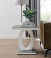 FurnitureboxUK Giovani Modern Square White High Gloss and Glass Top Side End Table Perfect for Living Rooms Hallways Bedrooms thumbnail 1