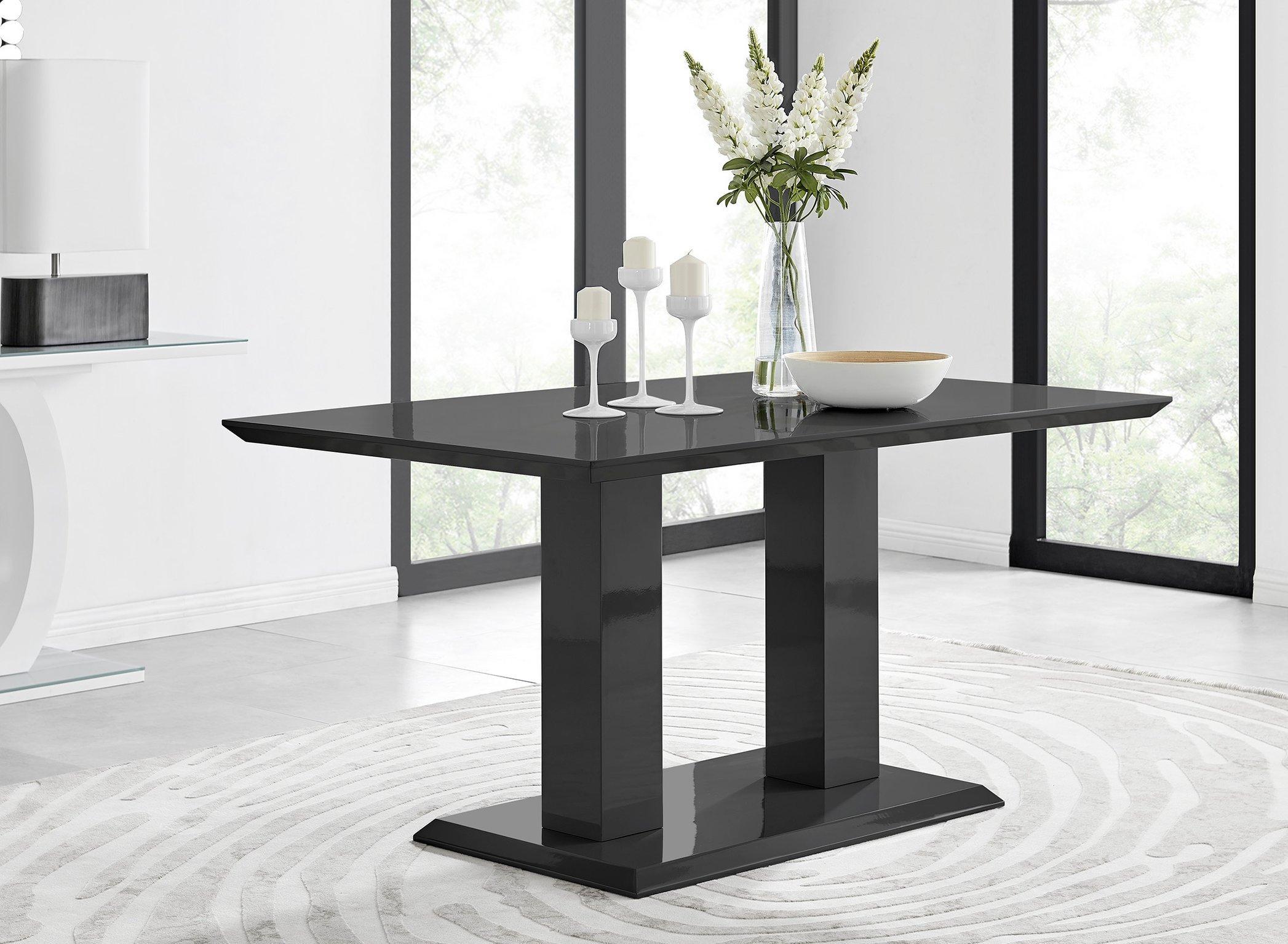 Imperia 150cm 6-Seater Modern High Gloss Pillared Dining Table