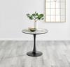 FurnitureboxUK Elina 80cm Round 2-Seater White Marble Effect Pedestal Dining Table thumbnail 1