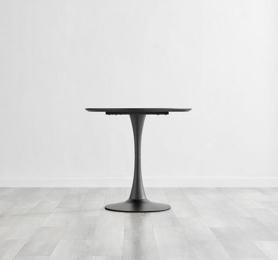 FurnitureboxUK Elina 80cm Round 2-Seater White Marble Effect Pedestal Dining Table 2
