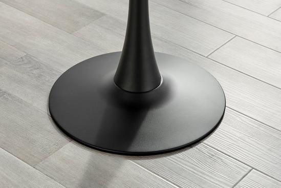 FurnitureboxUK Elina 80cm Round 2-Seater White Marble Effect Pedestal Dining Table 4