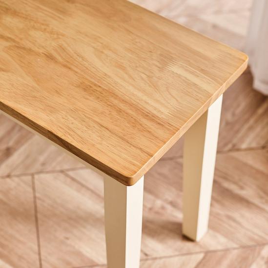 FurnitureboxUK Tenby Small Cream And Oak Coloured Wooden Dining Bench 4