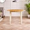 FurnitureboxUK Salcombe Round 4-Seater Solid Wood Dining Table In Cream with Oak Colour Top thumbnail 3