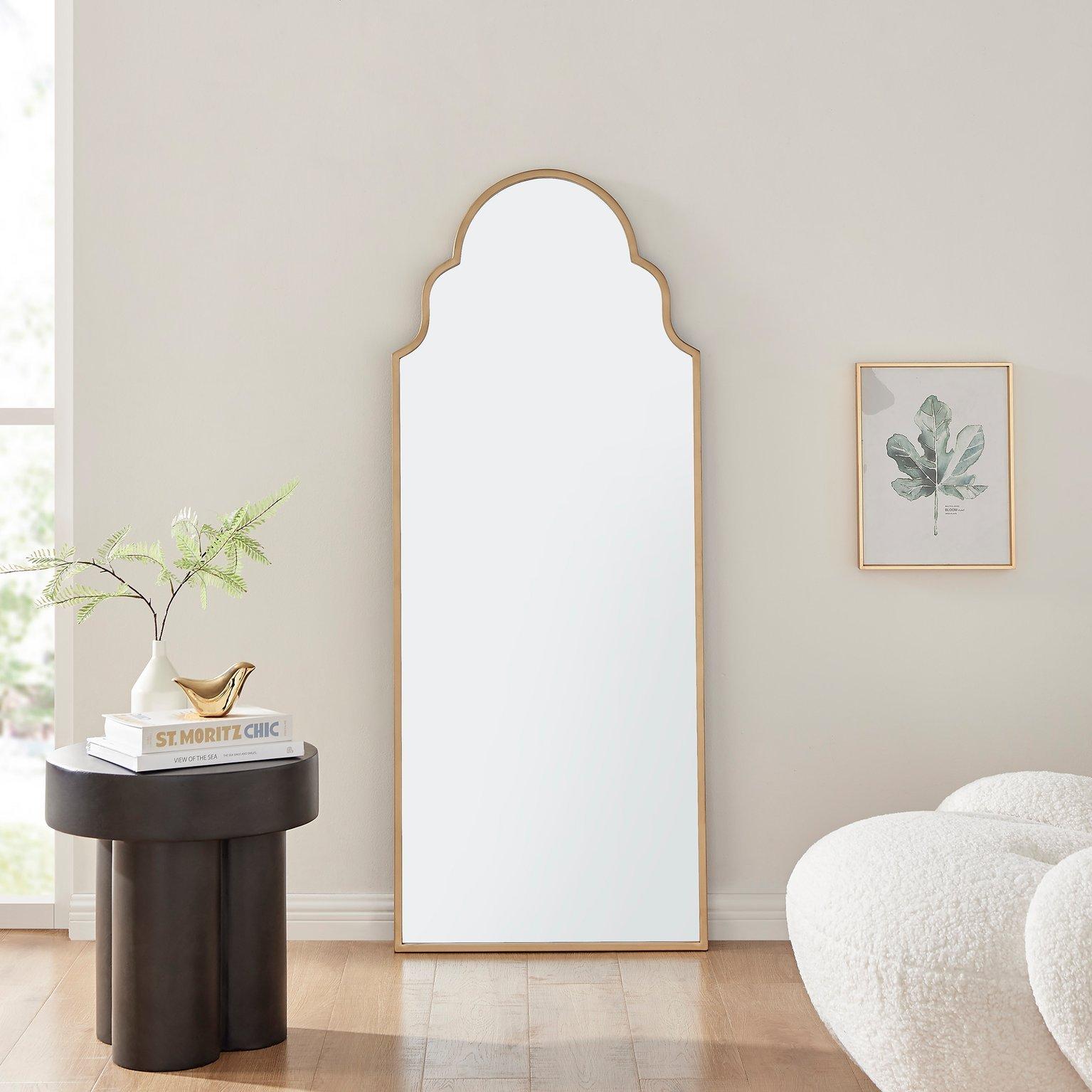 Hima Metal Framed Moroccan Arch Glam Wall Mirror