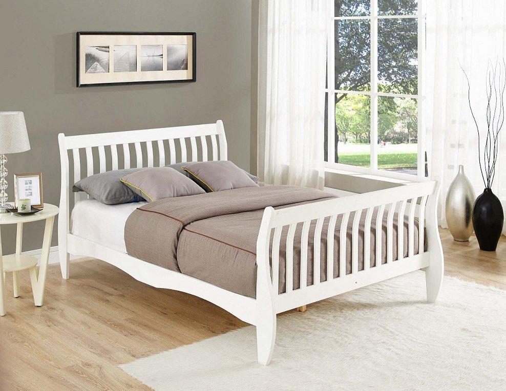 Chester White Double Wooden Bed
