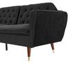 Home Detail Whitby Velvet Sofa Bed With Chesterfield Design With Gold Metal Tipped Wooden Legs thumbnail 3