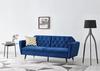 Home Detail Whitby Velvet Sofa Bed With Chesterfield Design With Gold Metal Tipped Wooden Legs thumbnail 1