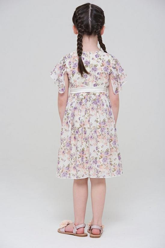 Amelia Rose Floral Print Flutter Sleeve Dress 3