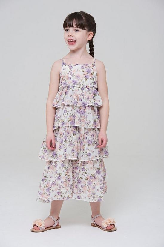 Amelia Rose Floral Print Tiered Midaxi Length Dress 1