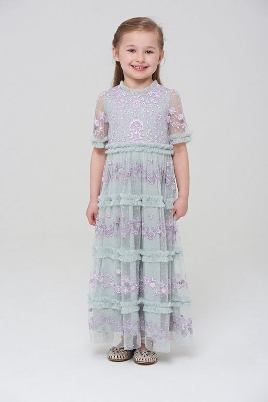 Amelia Rose Embroidered Ruffle Detail Dress 1