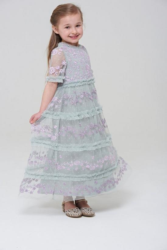 Amelia Rose Embroidered Ruffle Detail Dress 3