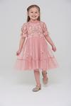 Amelia Rose Floral Embroidered Frill Detail Occasion Dress thumbnail 2