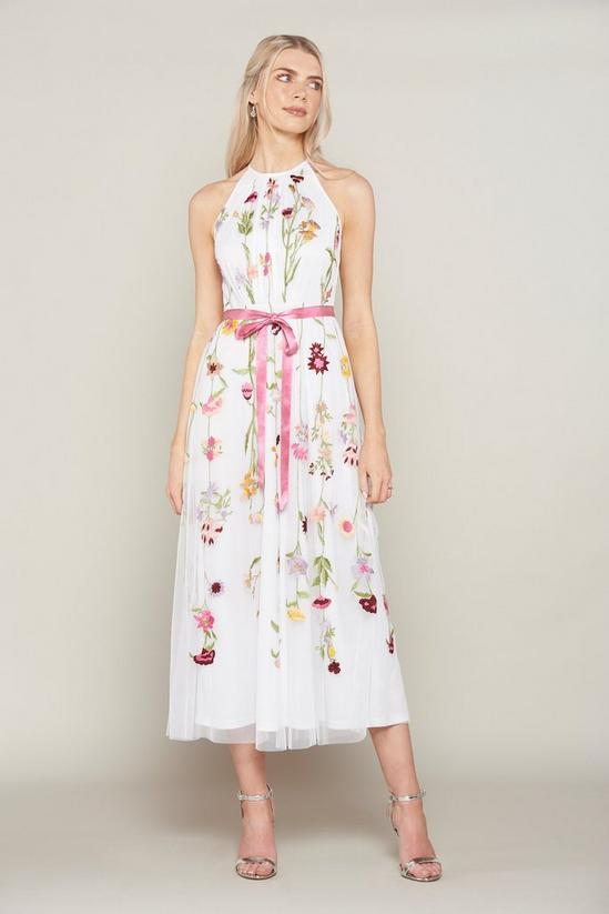 Amelia Rose Floral Embroidered Midi Dress 1