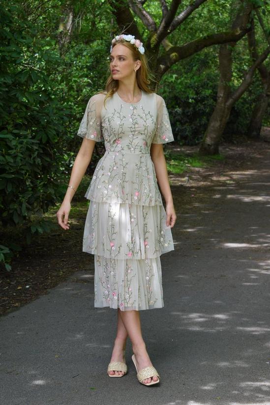 Amelia Rose Floral Embroidered Midi Dress 2
