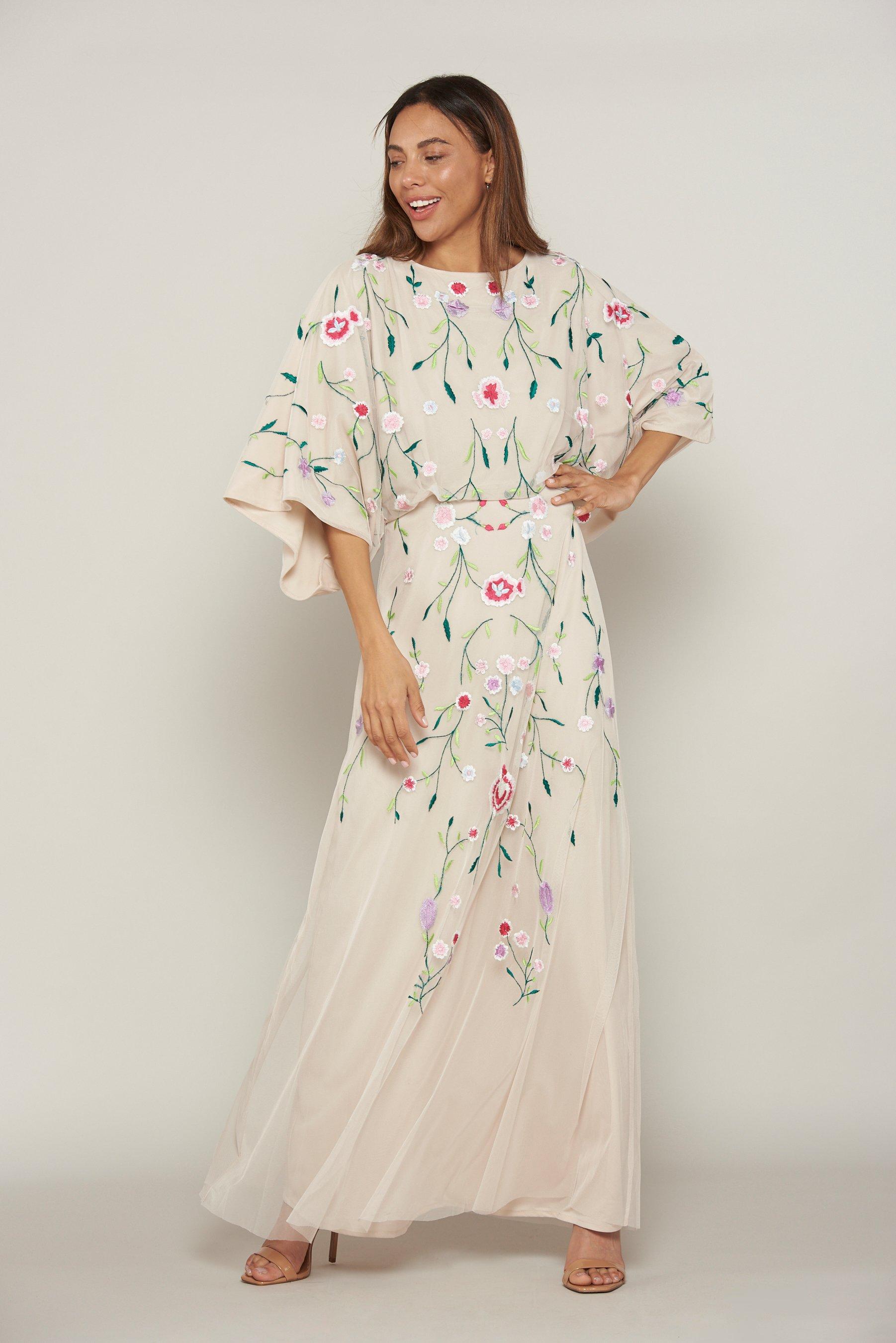 floral embroidered maxi dress