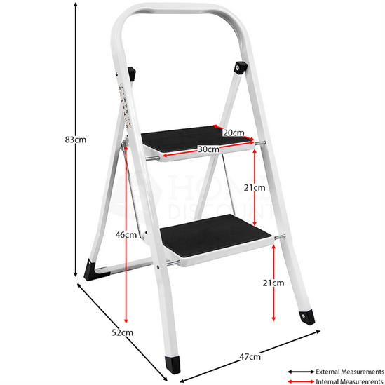 Home Discount Home Vida 2 Step Folding Ladder With Anti-Slip Mat 2