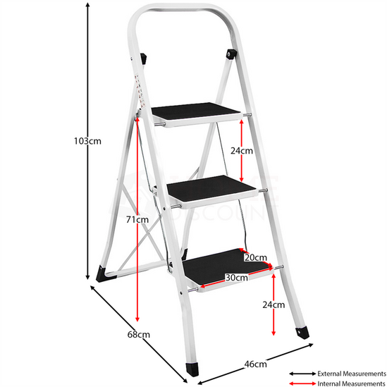 Home Discount Home Vida 3 Step Folding Ladder With Anti-Slip Mat 2