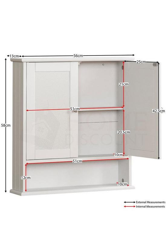 Home Discount Bath Vida Priano 2 Door Mirrored Wall Cabinet With Shelf Storage Bathroom Furniture 580 x 560 x 130 mm 2