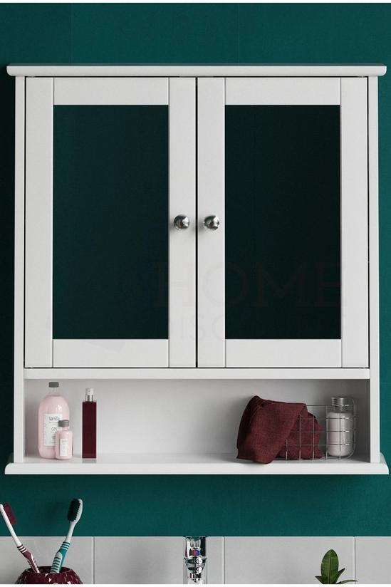 Home Discount Bath Vida Priano 2 Door Mirrored Wall Cabinet With Shelf Storage Bathroom Furniture 580 x 560 x 130 mm 3