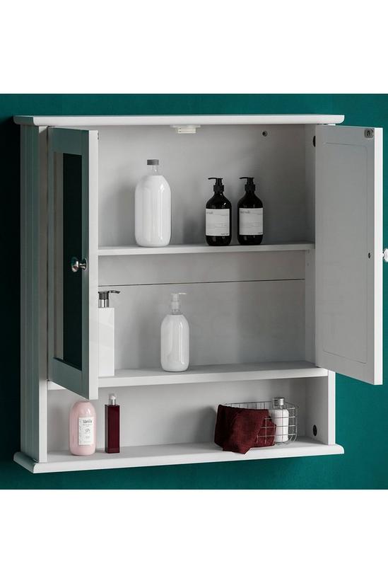 Home Discount Bath Vida Priano 2 Door Mirrored Wall Cabinet With Shelf Storage Bathroom Furniture 580 x 560 x 130 mm 4