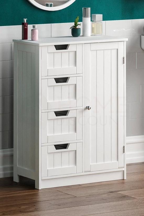 Home Discount Bath Vida Priano 4 Drawer 1 Door Freestanding Unit Storage Bathroom Furniture 810 x 600 x 300 mm 1