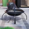 Home Discount Fire Vida Folding Steel Fire Pit Black Large Fire Patio Cooking Grill thumbnail 3
