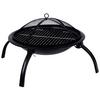 Home Discount Fire Vida Folding Steel Fire Pit Black Large Fire Patio Cooking Grill thumbnail 6