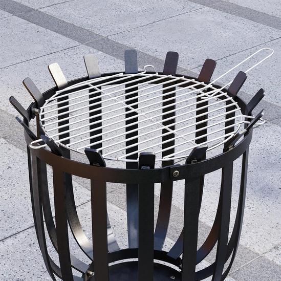 Home Discount Fire Vida Steel Brazier Black Square Outdoor Fire Pit Cooking Grill 3