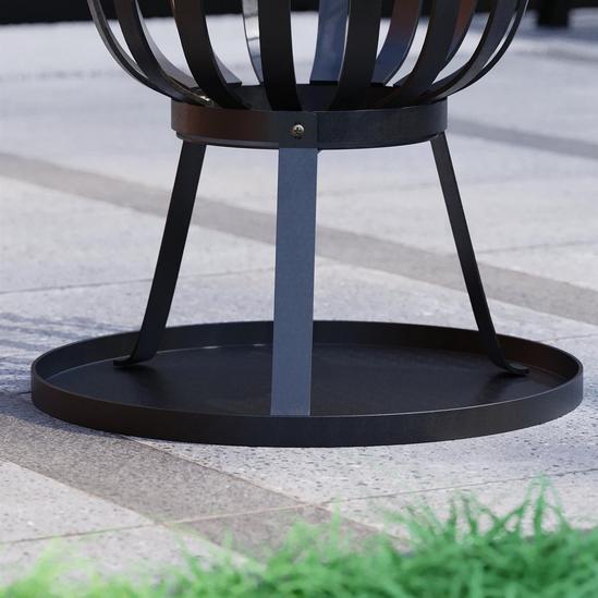 Home Discount Fire Vida Steel Brazier Black Square Outdoor Fire Pit Cooking Grill 5