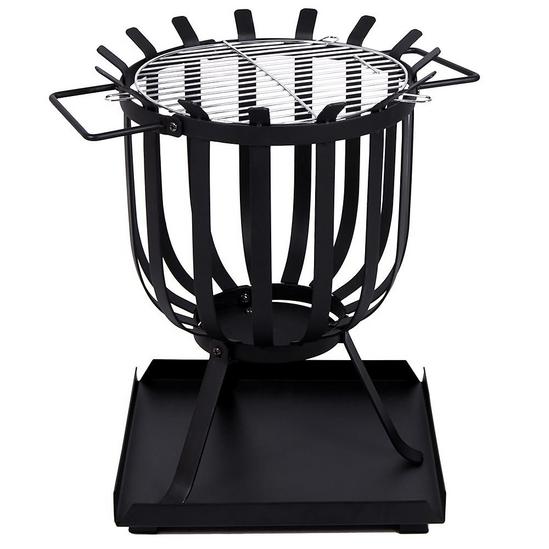 Home Discount Fire Vida Steel Brazier Black Square Outdoor Fire Pit Cooking Grill 6