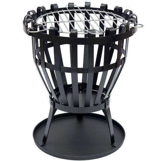 Home Discount Fire Vida Steel Brazier Black Round Outdoor Fire Pit Cooking Grill 5