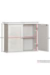Home Discount Bath Vida Priano 2 Door Mirrored Wall Mounted Cabinet With Shelves Bathroom Storage 470 x 570 x 180 mm thumbnail 2